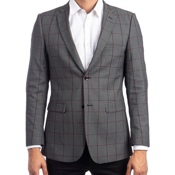 Tazzio Other - Grey Mens Jacket Birdseye Windowpane by Tazzio